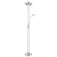 LED-STEHLEUCHTE LEONAS D: 25,5 CM NICKEL MATT - Basics, Glas/Metall (25,5/180cm) - Globo