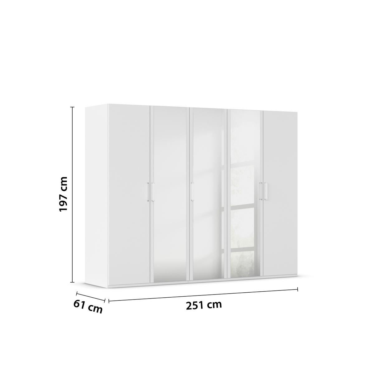 Omara S Klasičnimi Vrati Evelyn, Bela - bela, Design, umetna masa/steklo (251/197/60cm) - Novel