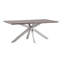 Masa ILIAS - argintiu/nucă, Modern, lemn/metal (180/90/76cm) - Bessagi Home