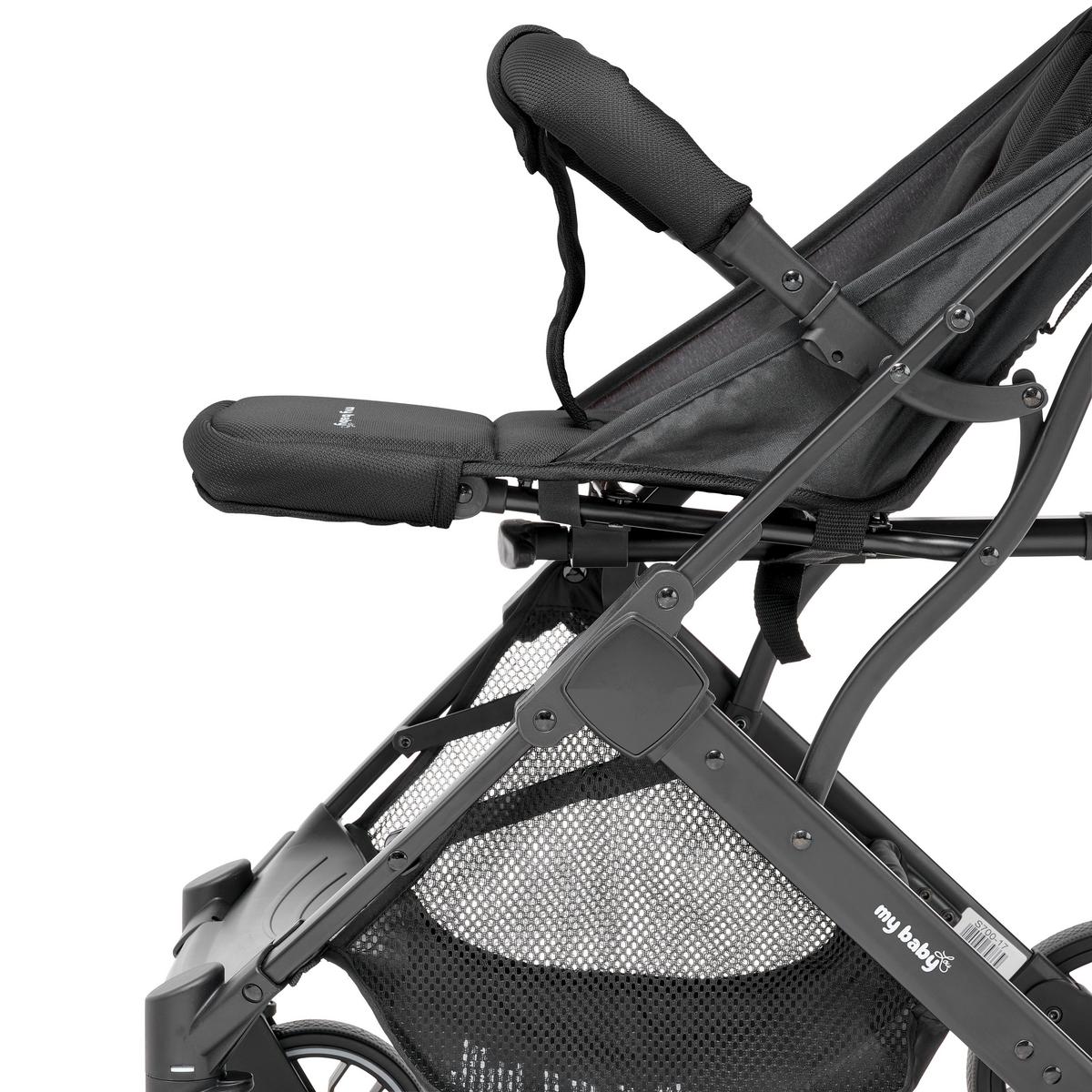 WÓZEK SPACEROWY DUBAI - czarny, Basics, metal/tkanina (70/51/103cm) - My Baby Lou