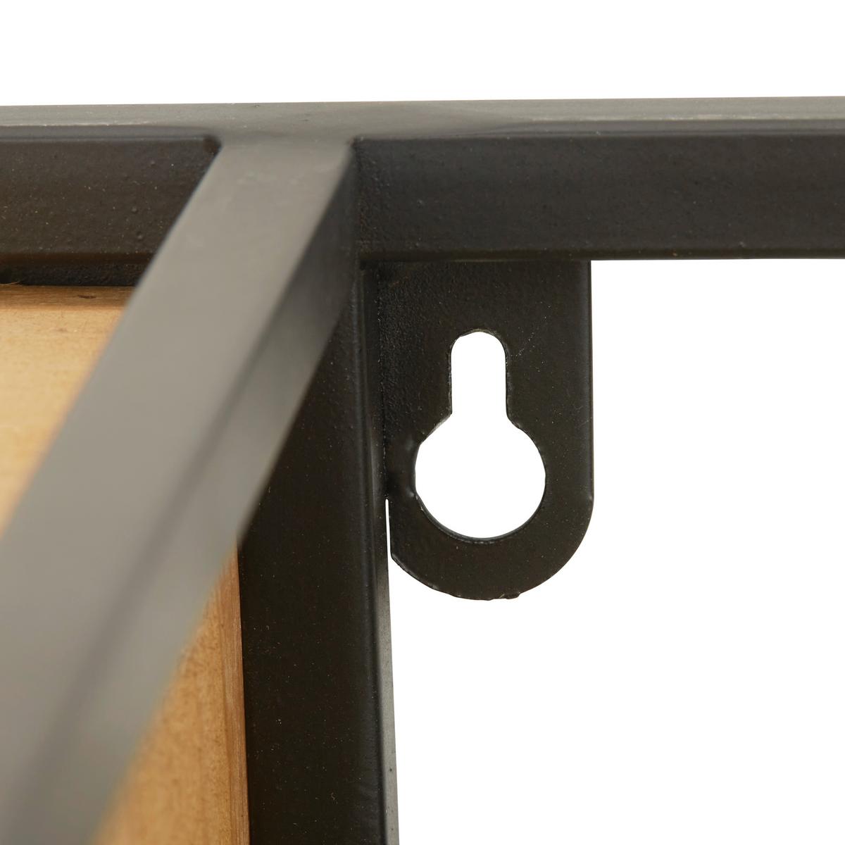 Wandregal in Naturfarben/Schwarz - Schwarz/Naturfarben, Modern, Holz/Metall (102/42/20cm) - Zandiara