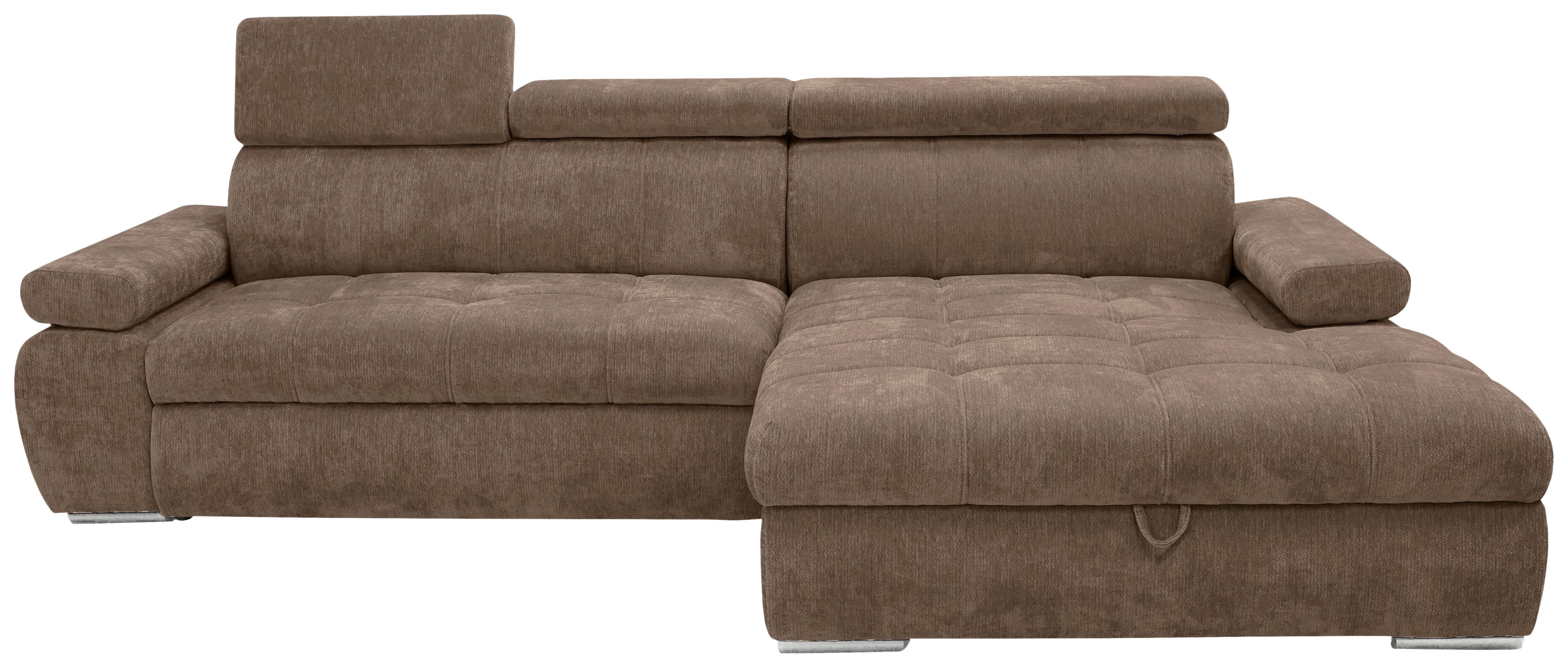 Kutna Garnitura Vegas - srebrne boje/smeđa, Design, drvo/tekstil (294/173cm) - Modern Living