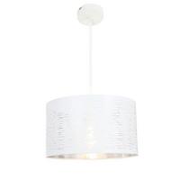 Hängeleuchte Barca in Weiß max. 40 Watt - Chromfarben/Weiß, Design, Kunststoff/Metall (38/120cm) - Globo