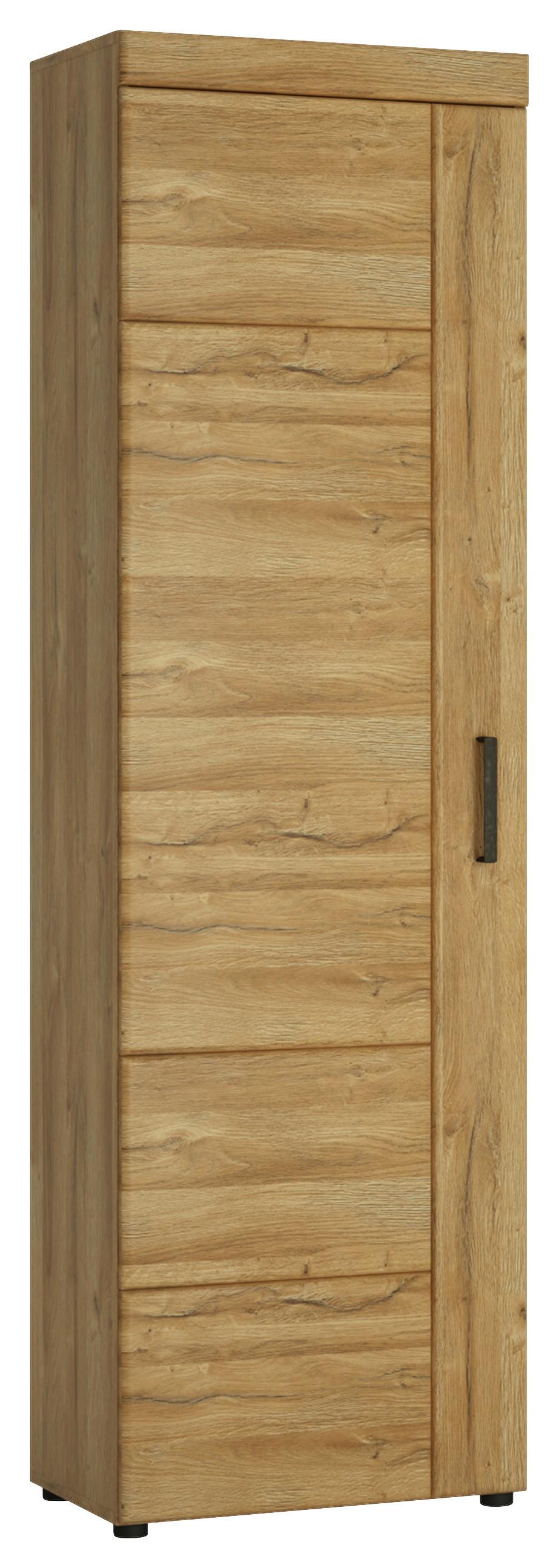 Garderobna Omara Cortina, Barva Hrasta - črna/barve hrasta, Trend, kovina/umetna masa (58/195/37cm)