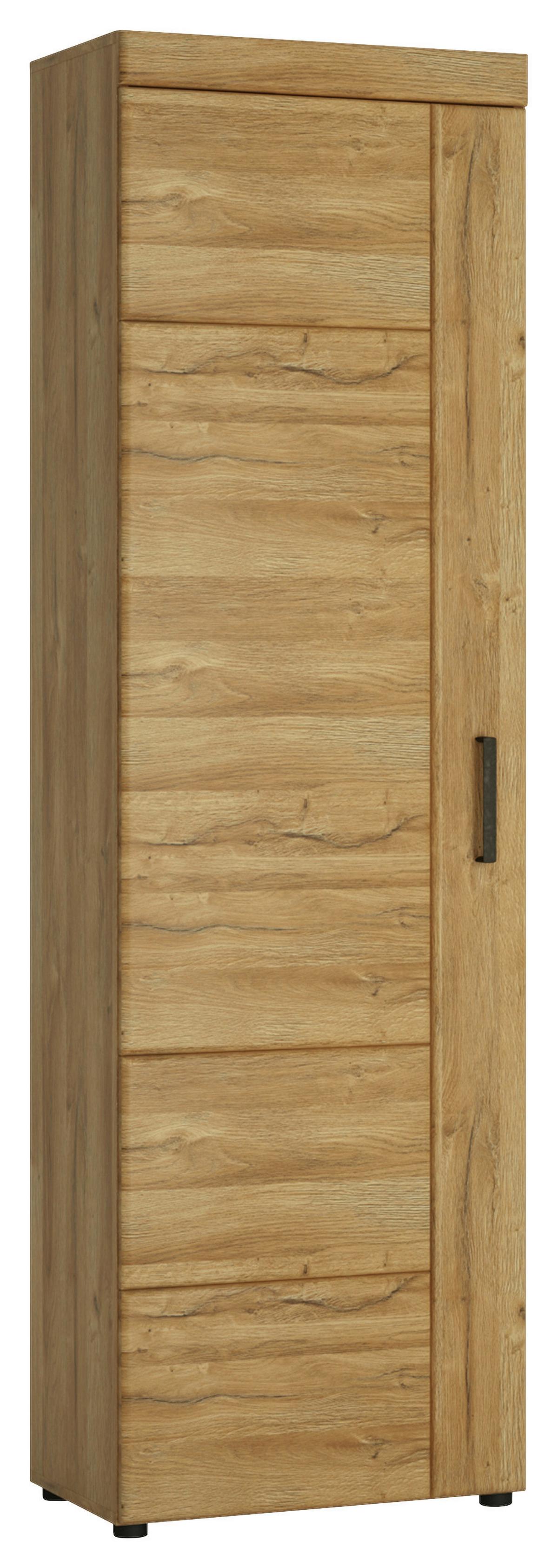 Garderobna Omara Cortina, Barva Hrasta - črna/barve hrasta, Trend, kovina/umetna masa (58/195/37cm)