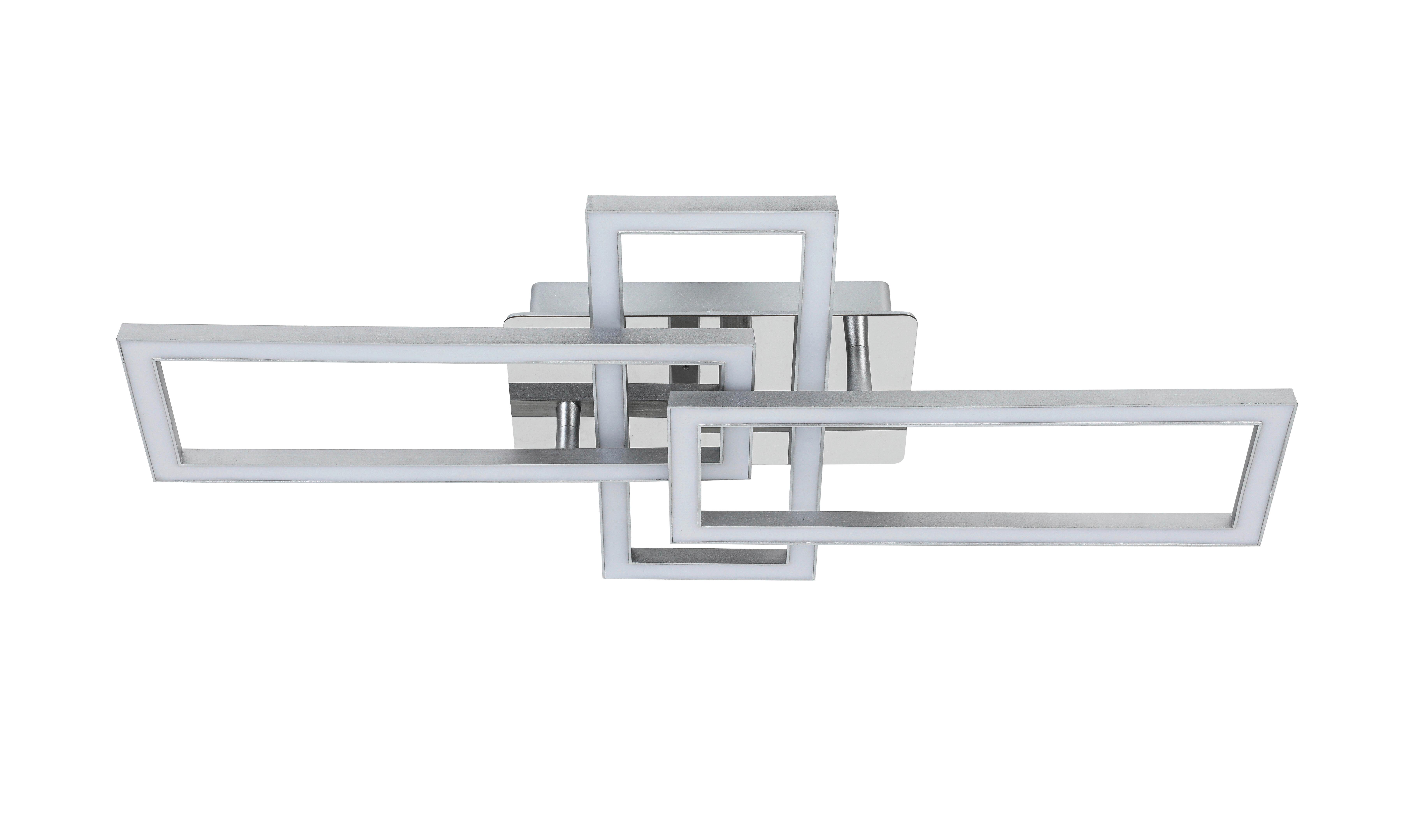 LED-Deckenleuchte Omie Silber-/Chromfarben max. 24 W - Chromfarben/Silberfarben, MODERN, Kunststoff/Metall (63,5/34/8cm) - Mömax