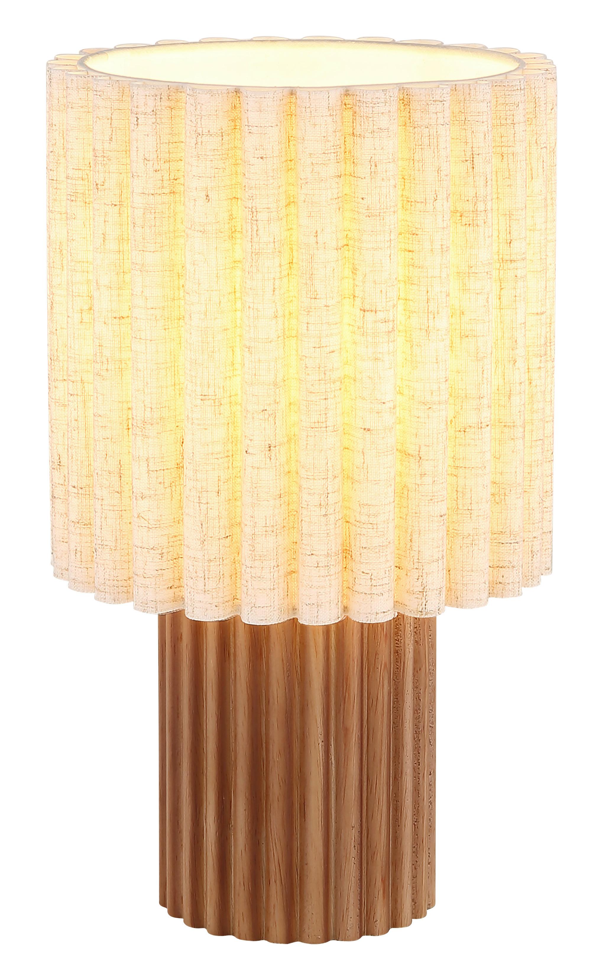 Stona Lampa Jannie - prirodna boja/braon, Osnovno, tekstil/drvo (18/30cm)