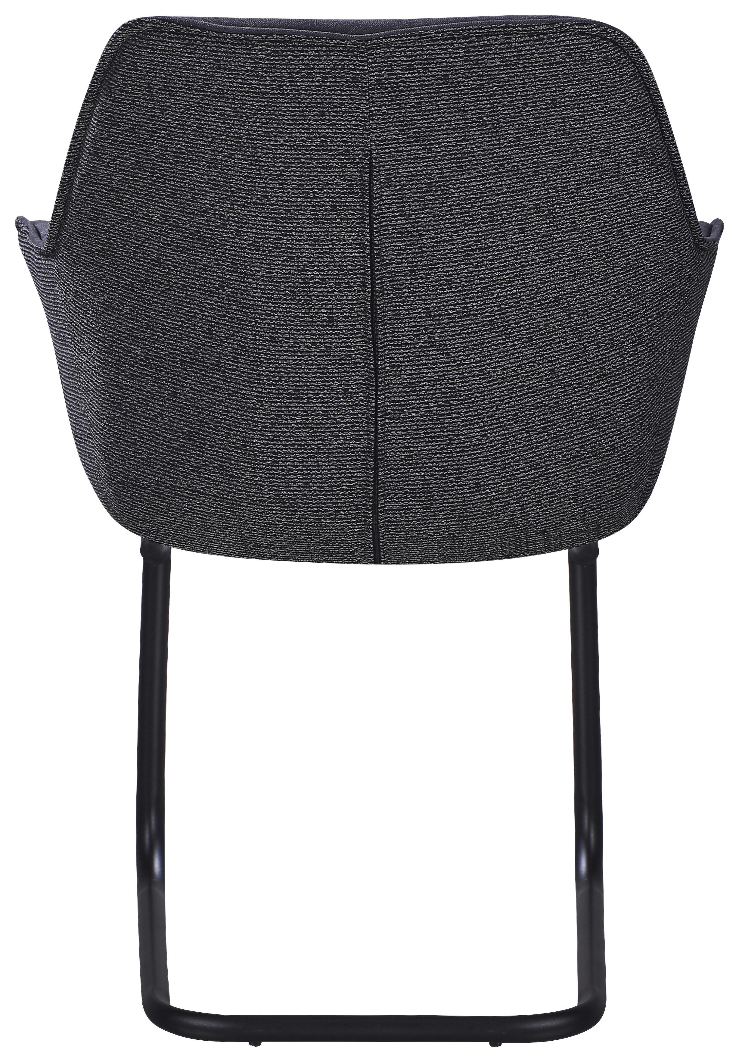 STOL MED ARMSTÖD NOVA - grå/svart, Modern, metall/textil (64/87/60cm) - Mömax
