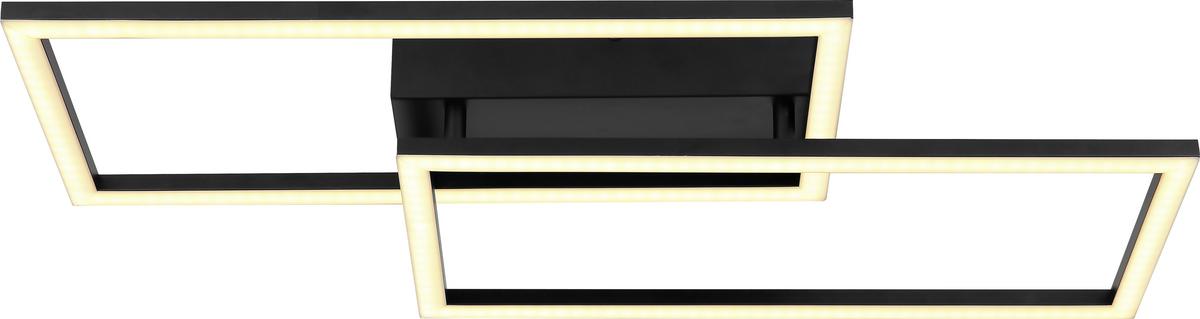 LED-Deckenleuchte Rufio max. 24 Watt - Opal/Schwarz, Modern, Kunststoff/Metall (52/24,2/6,2cm) - Premium Living