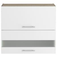 Kuhinjski Gornji Element Corina - bijela/boje oplemenjenog čelika, Moderno, staklo/drvni materijal (80/72,4/34,6cm) - Based