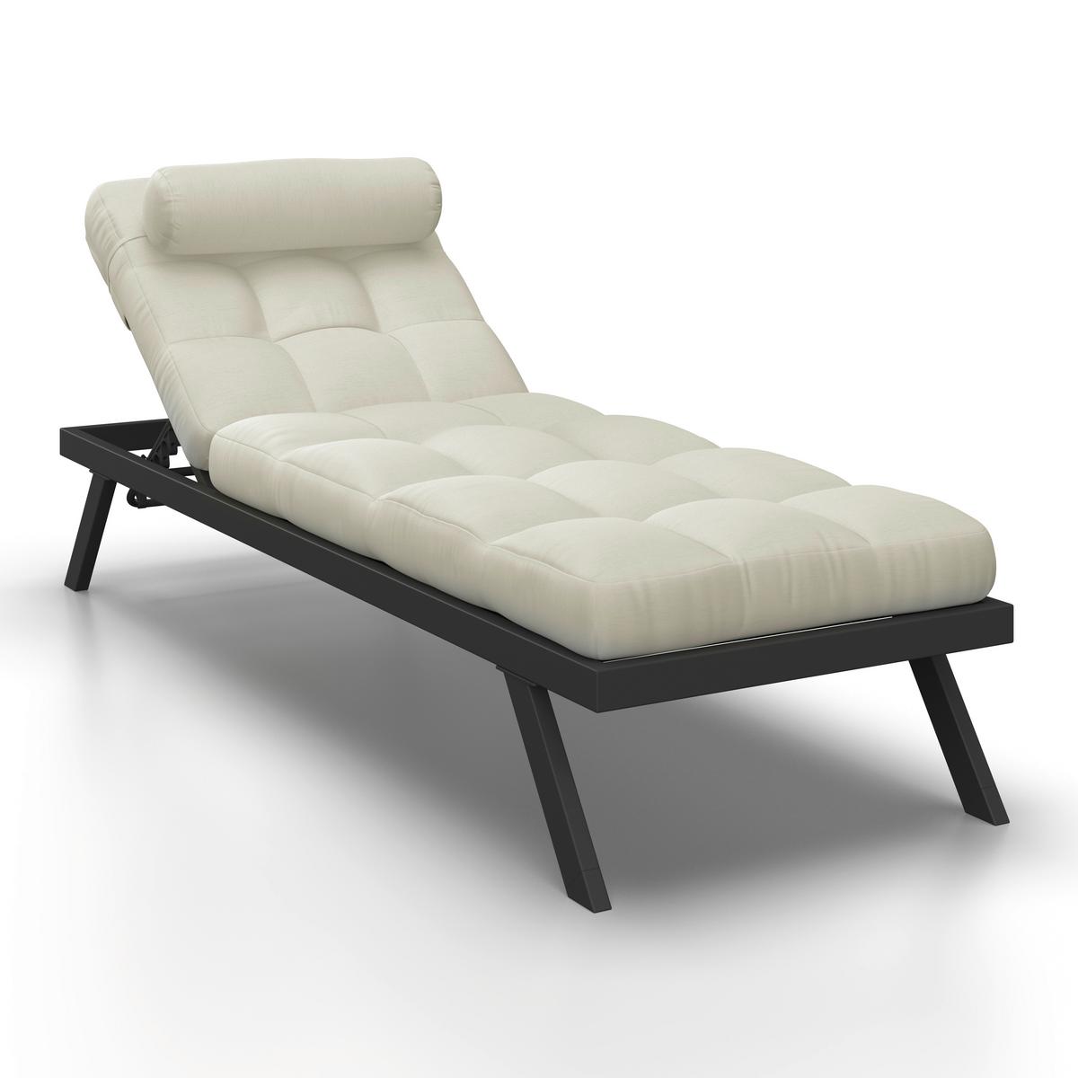 Vrtni Ležalnik Avola, Krem - krem barve/bela, Moderno, kovina/tekstil (199/31/68cm) - Bessagi Garden