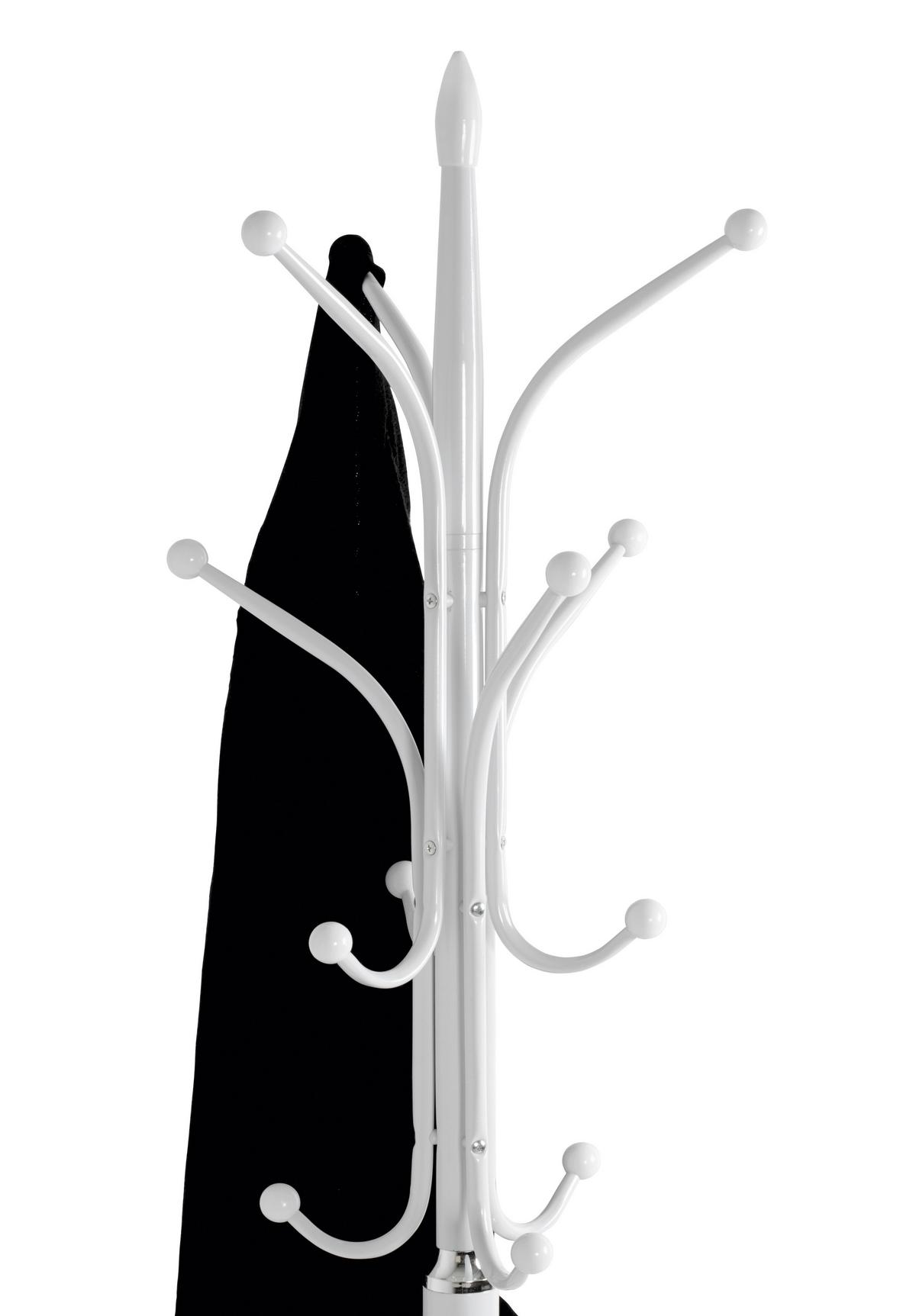 STOJAK NA UBRANIA MOBI - biały, Design, kamień/metal (40/177/40cm) - Carryhome