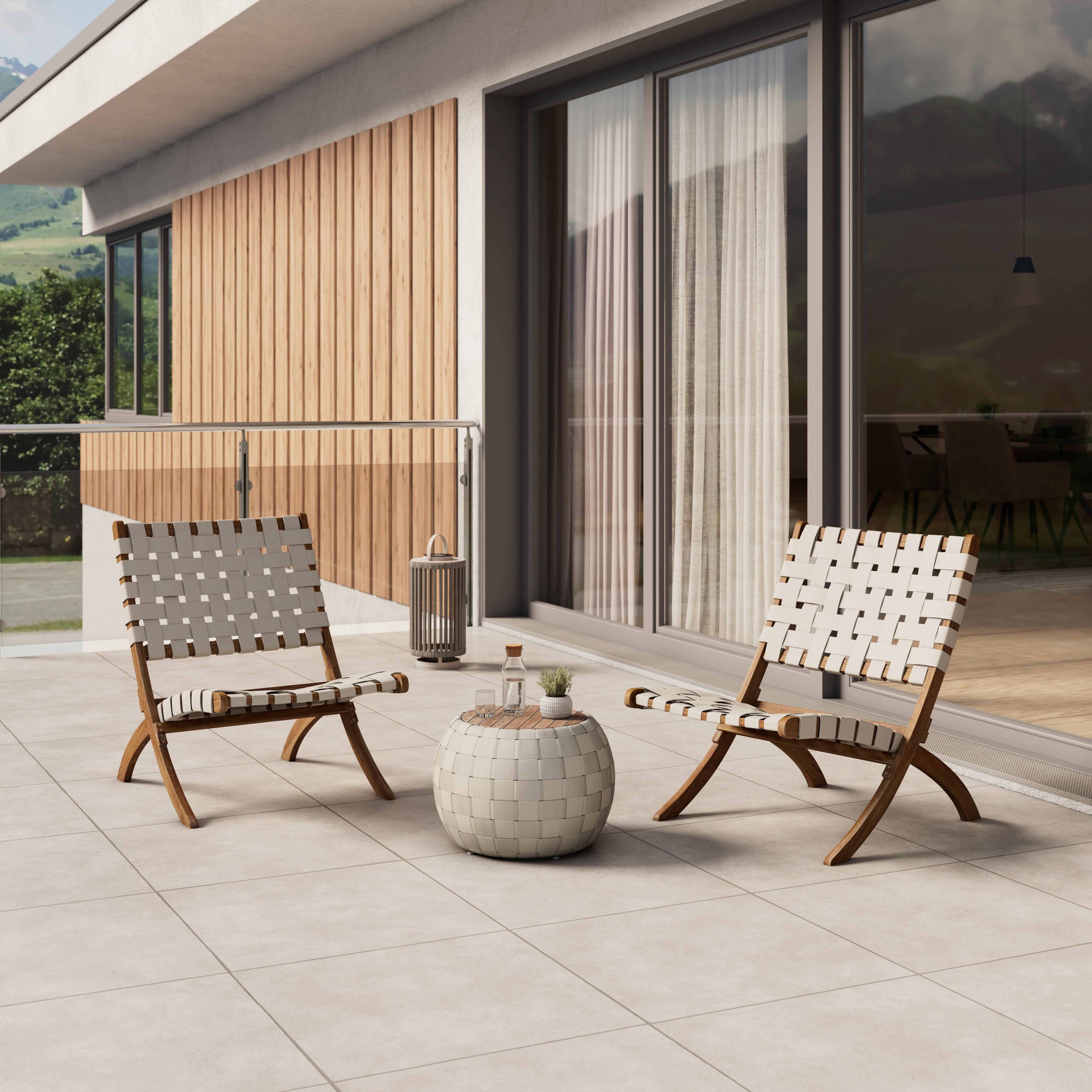 Set Za Balkon Philina - krem barve/barve akacije, Moderno, umetna masa/tekstil - Bessagi Garden