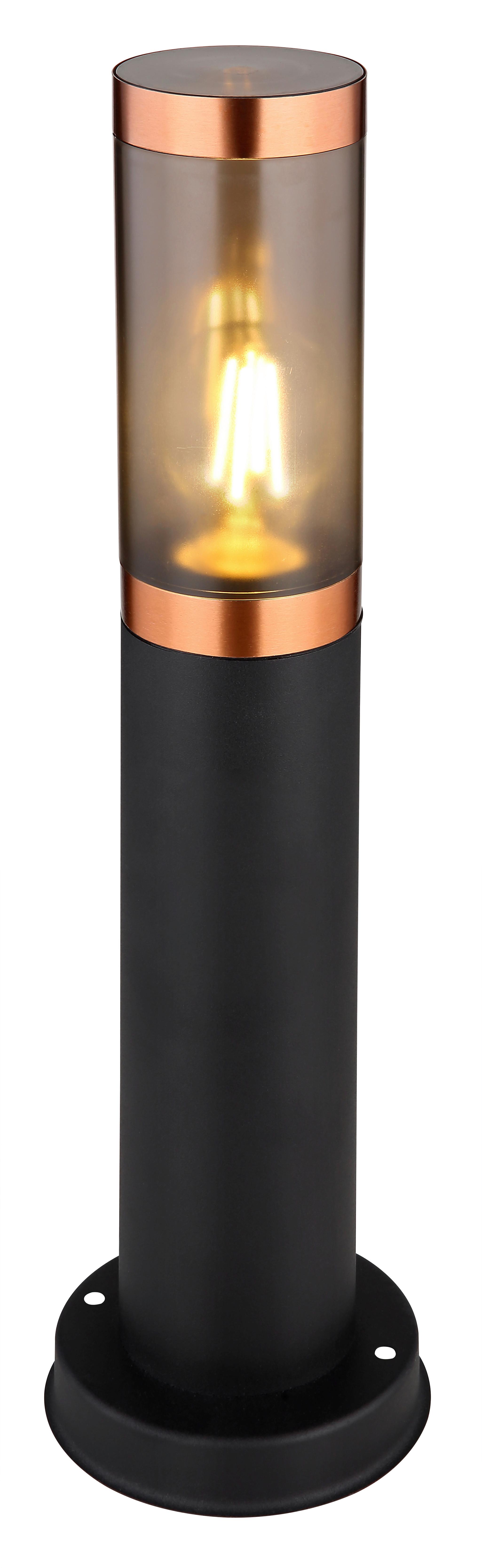 Außenleuchte Boston max. 23 Watt - Schwarz/Kupferfarben, Design, Kunststoff/Metall (12,7/45cm) - Globo