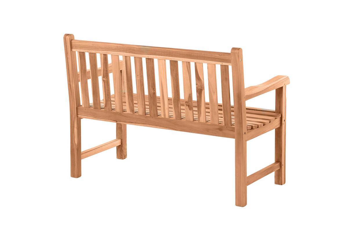 Gartenbank 2-Sitzer 120 cm Naturfarben Teakholz - Naturfarben, Natur, Holz (120/92/63cm) - Gardenson