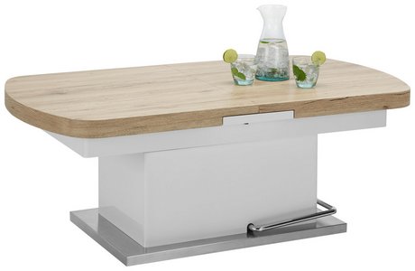 Couchtisch in Weiß HochglanzEichefarben Couchtisch in Weiß HochglanzEichefarben