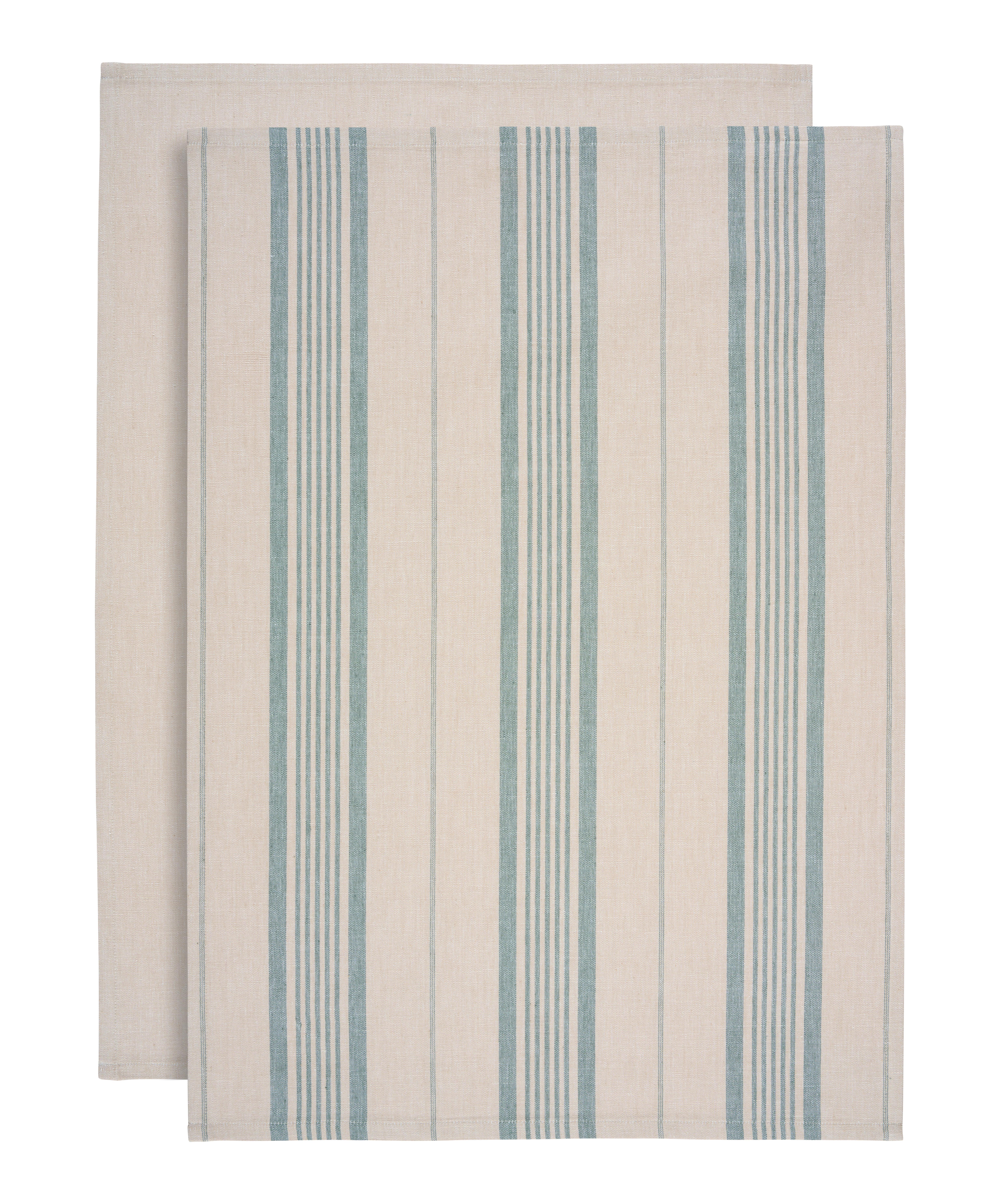 Geschirrtuch-Set Henry in Beige/Salbeigrün, 2-teilig - Salbeigrün/Beige, MODERN, Textil (50/70cm) - Modern Living