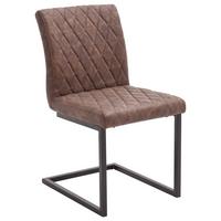 KRZESŁO NA PŁOZIE KIAN - czarny/brązowy, Design, metal/tkanina (47/86/63cm) - Livetastic