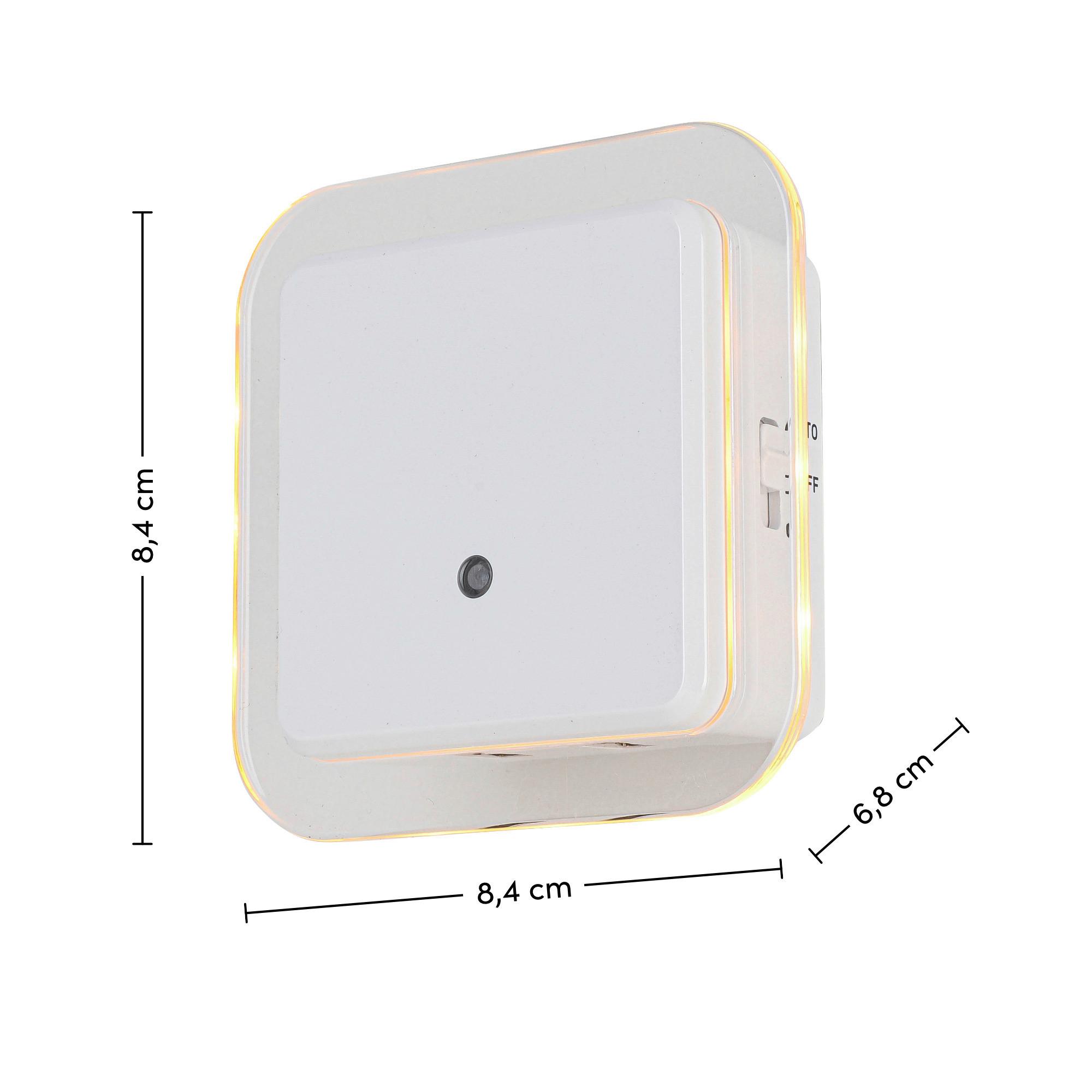 NATTLAMPA NIGHT - vit/transparent, Klassisk, plast (8,5/7/8,5cm) - Mömax