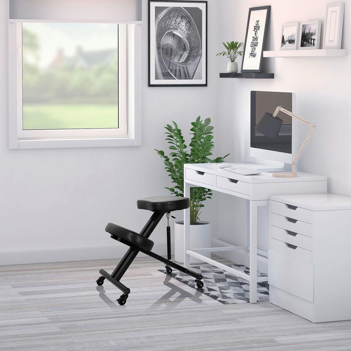 Pisarniški Stolček Otrhoni, Črna - črna, Basics, kovina/umetna masa (46/54-65/63cm) - MID.YOU