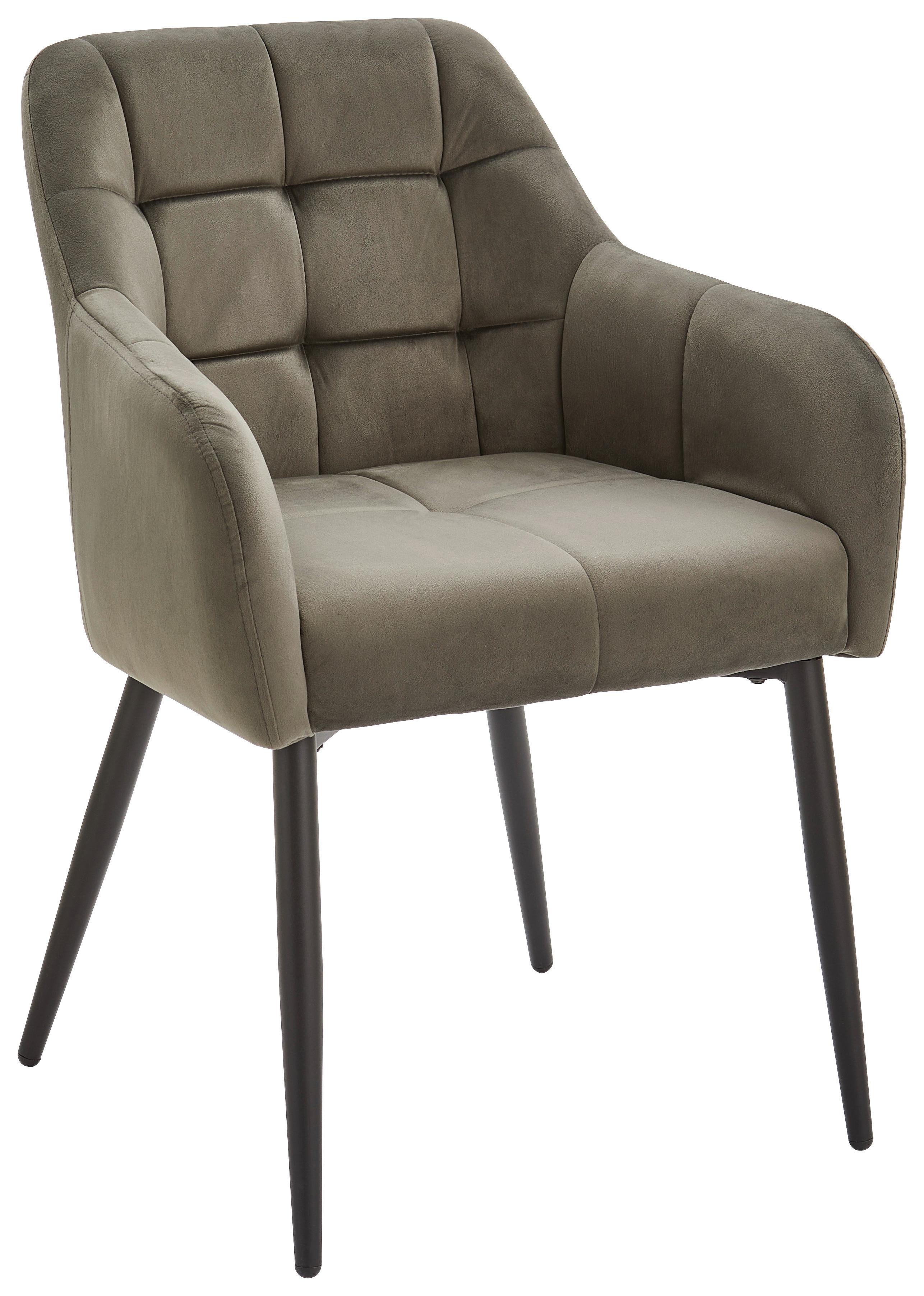 KRZESŁO Z PODŁOKIETNIKAMI HANNA - czarny/szary, Modern, metal/tkanina (60/83/59cm) - Livetastic