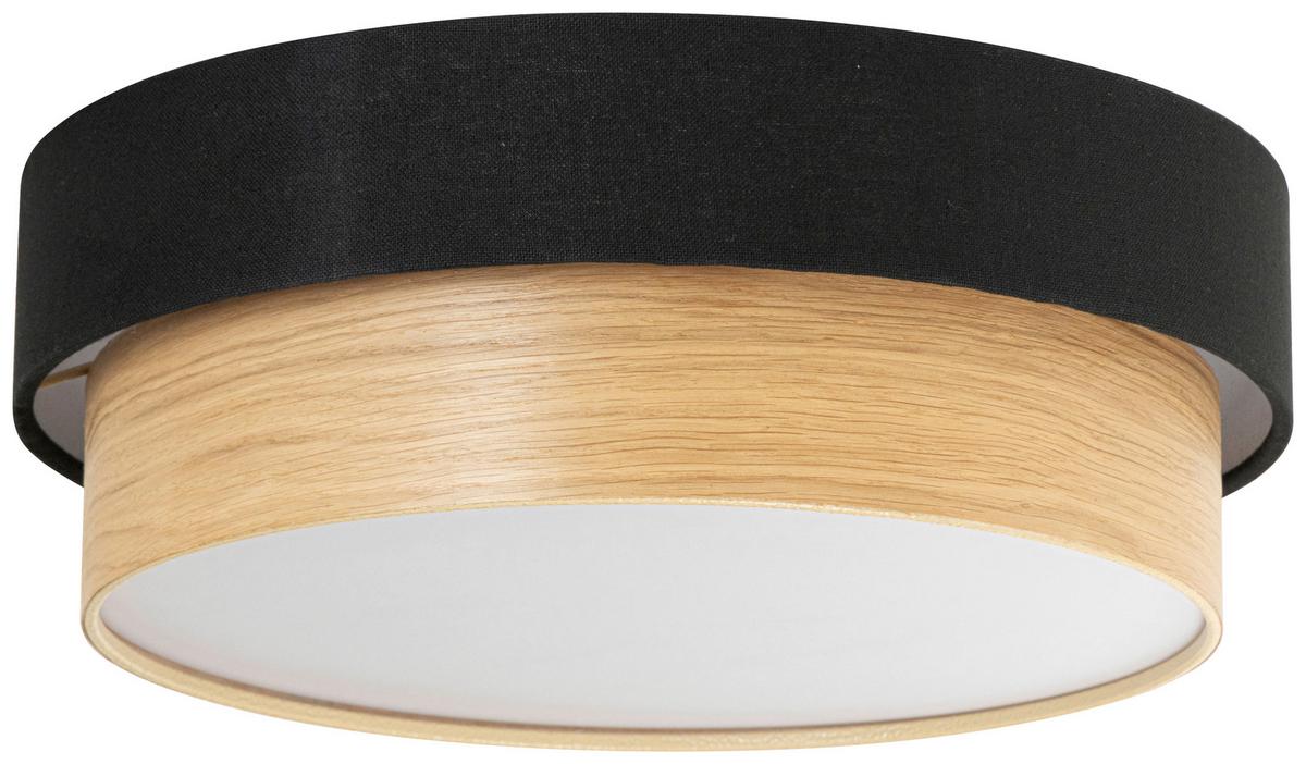 LAMPA SUFITOWA IRINA - kolor dębowy/czarny, Design, tworzywo sztuczne/metal (37/14cm) - Novel