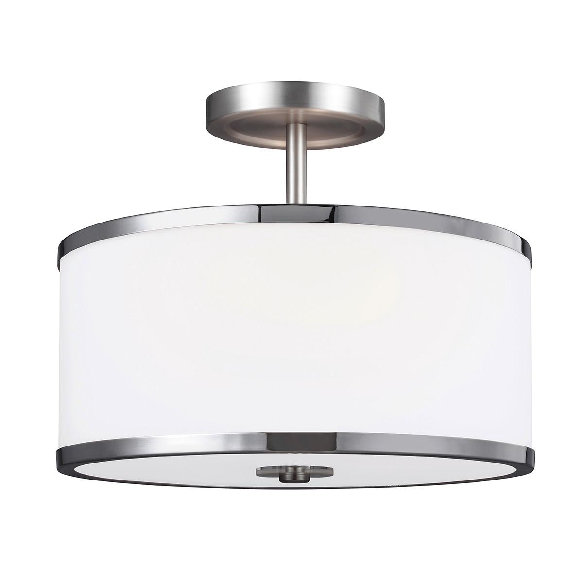 Stropna Svjetiljka Prospect Park - boje nikla/boje kroma, Design, staklo/metal (32.4/24.1cm) - Elstead Lighting