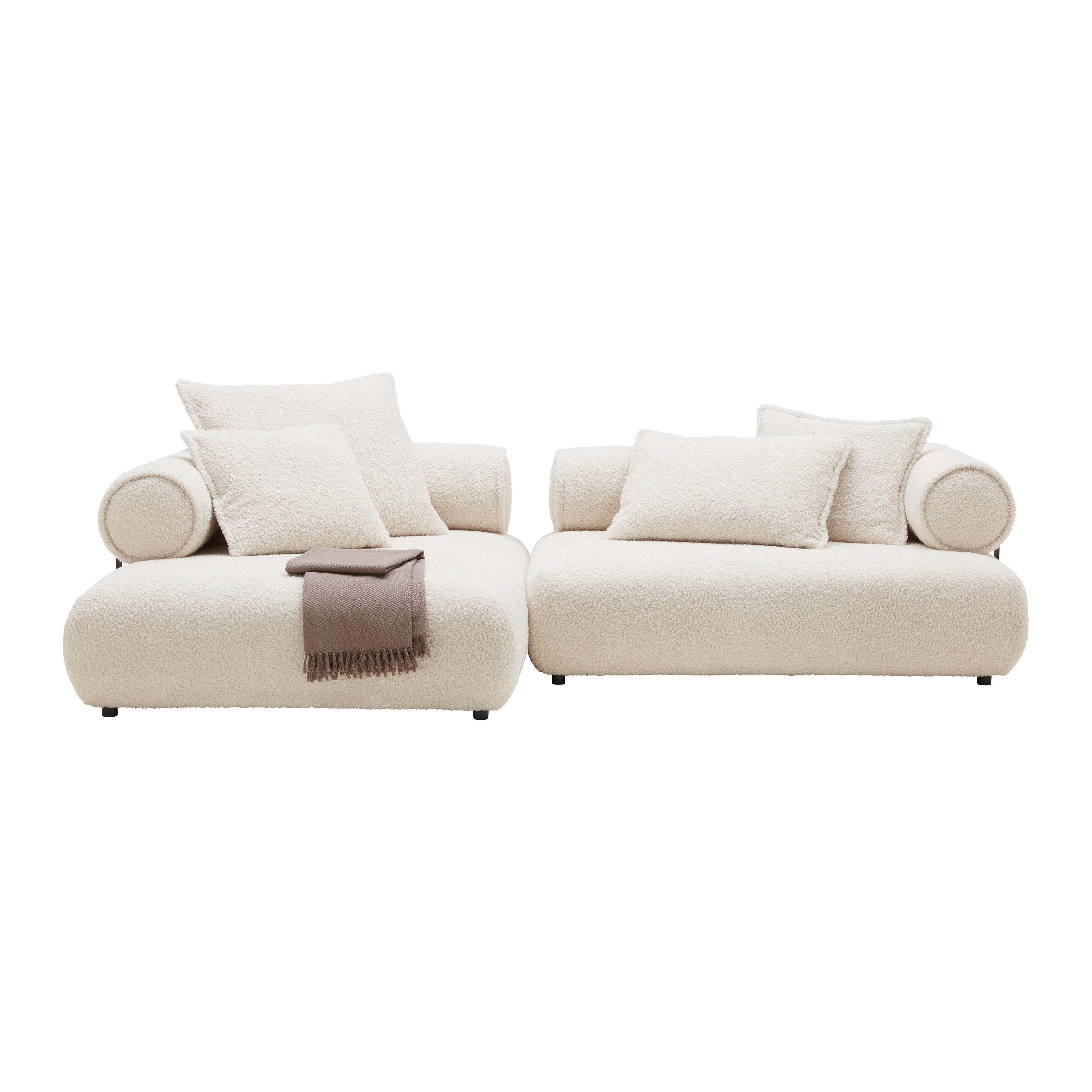Wohnlandschaft Casimir Creme - Creme/Schwarz, LIFESTYLE, Kunststoff/Textil (180/310cm) - Premium Living