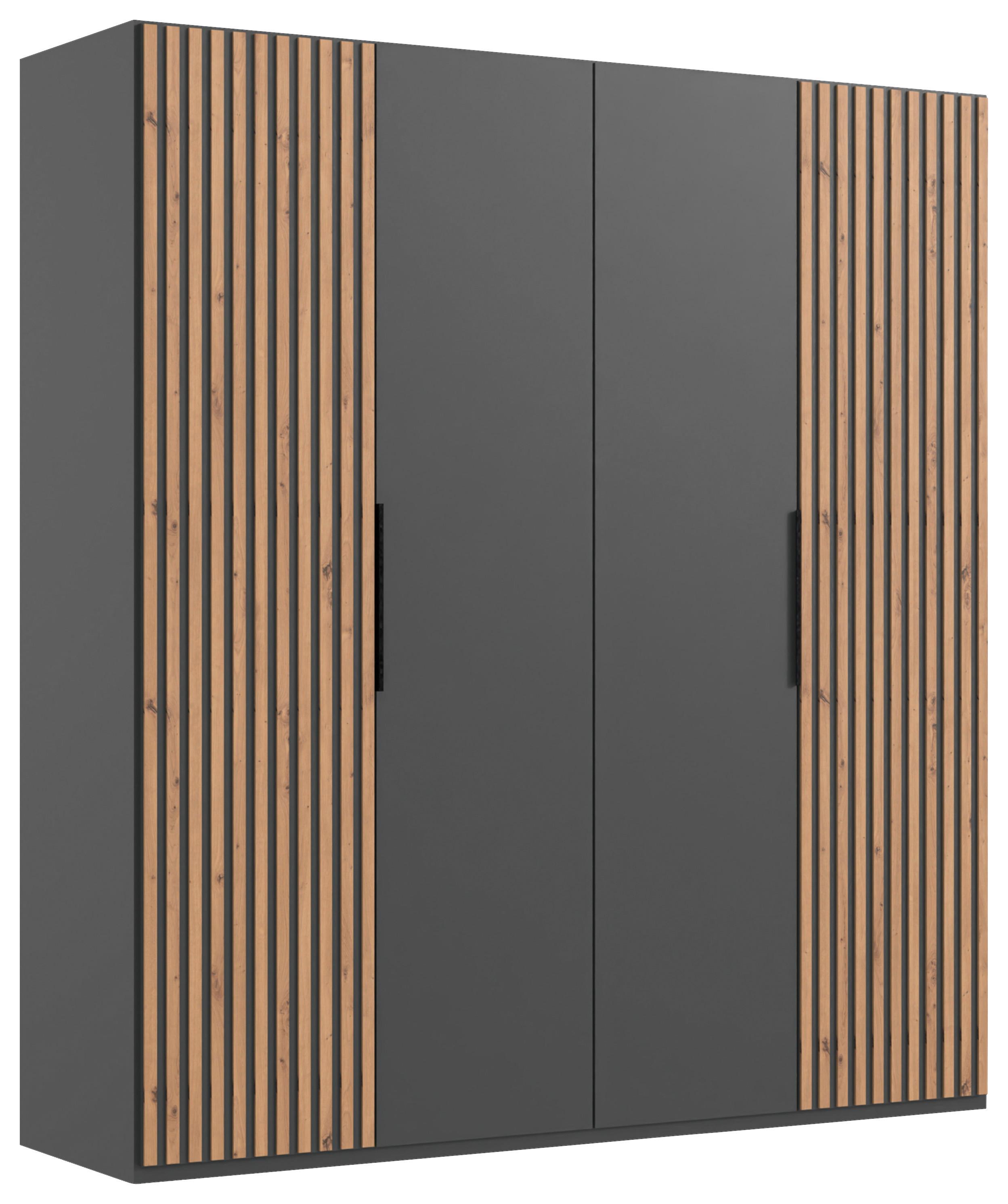 DULAP USI ROTAIVE ANDORRA - culoare lemn stejar/grafit, Modern, material pe bază de lemn (200/216/58cm) - Modern Living