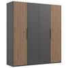 DULAP USI ROTAIVE ANDORRA - culoare lemn stejar/grafit, Modern, material pe bază de lemn (200/216/58cm) - Modern Living