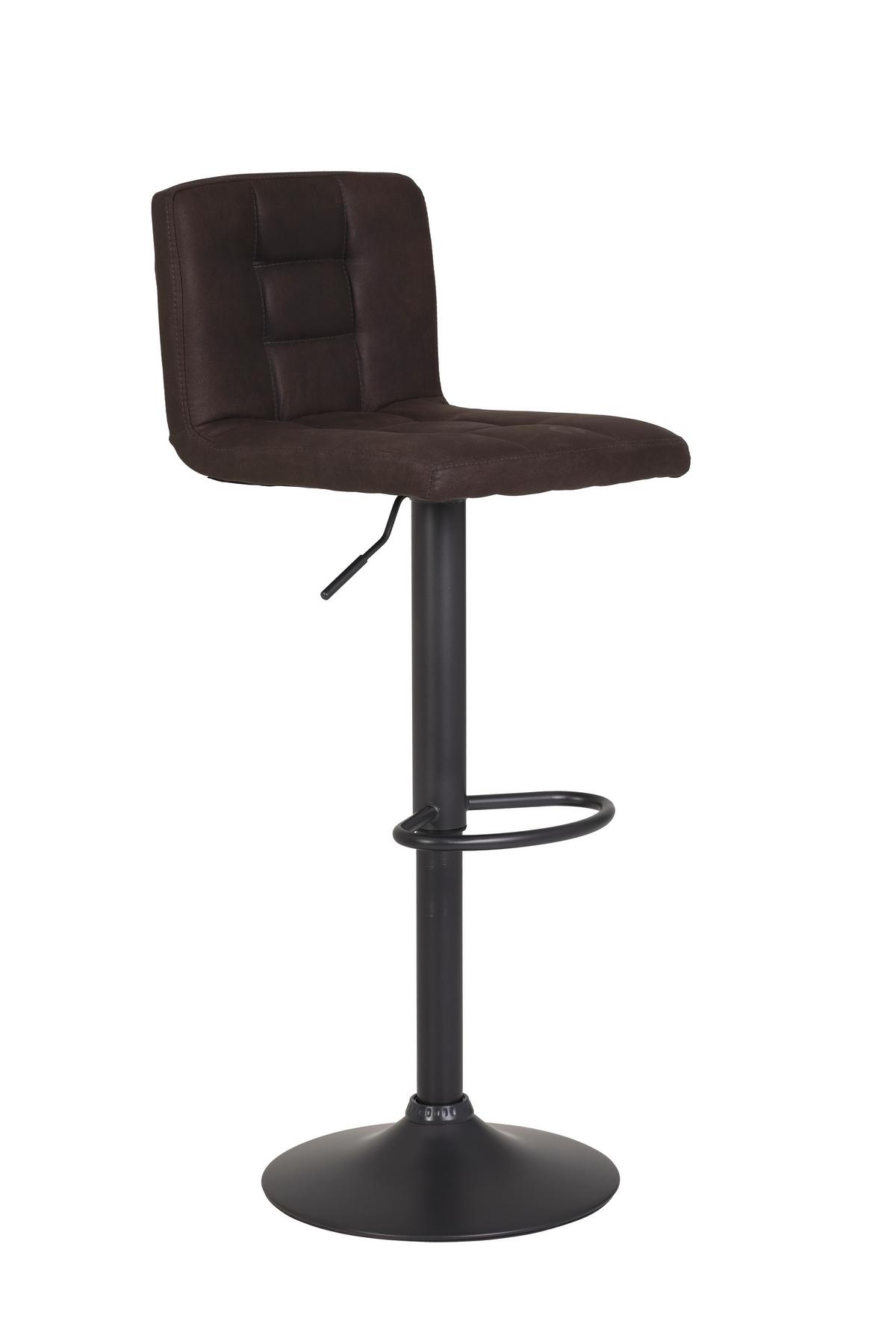 Barhocker-Set höhenverstellbar AMANDA I H - Schlammfarben/Dunkelgrau, MODERN, Textil/Metall (40/85/48cm) - MID.YOU