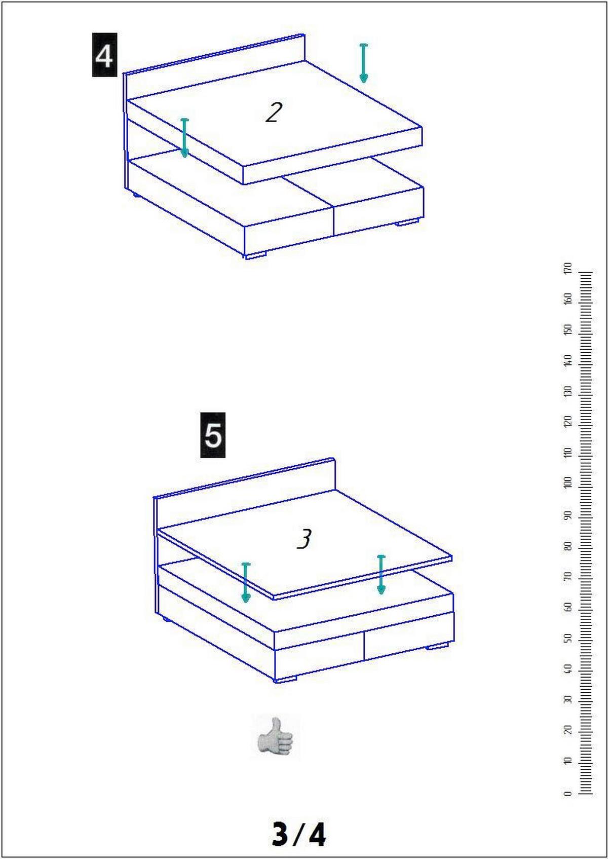 Boxbett Florin Grau ca. 140x200 cm mit Topper - Grau, MODERN, Holzwerkstoff/Textil (140/200cm) - Bessagi Home