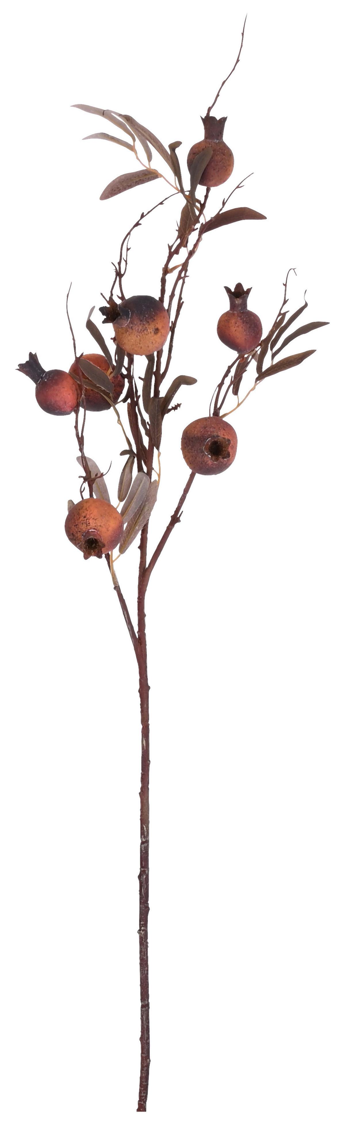 Dekozweig Pomegranate Multicolor - Multicolor/Braun, KONVENTIONELL, Kunststoff/Metall (93cm) - Mömax