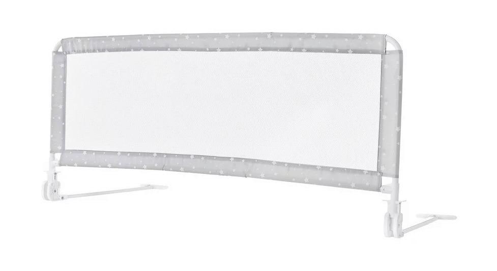 BRAMKA CHRONNA DO ŁÓŻECZKA BASIC - biały/szary, Basics, metal/tkanina (135/60cm) - My Baby Lou