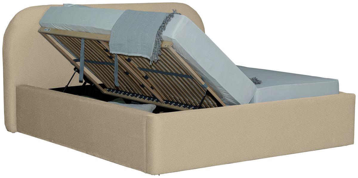 Oblazinjena Postelja - sivobež/črna, Design, tekstil/les (180/200cm) - Mömax