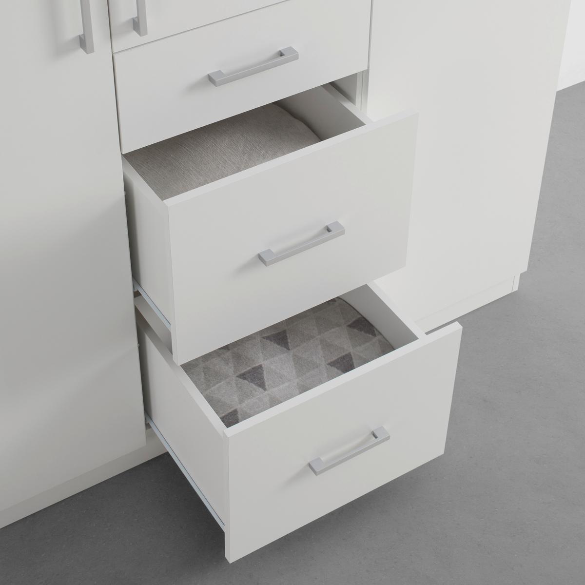 Drehtürenschrank Lasse 3T in Weiss ca. 135x197x55cm - Weiss, Konventionell, Holz (135/197/55cm) - Mömax