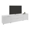 TV-Element Siena Weiß - Chromfarben/Schwarz, MODERN, Glas/Holzwerkstoff (226/55/40cm) - Premium Living