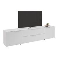 TV-Element Siena Weiß - Chromfarben/Schwarz, MODERN, Glas/Holzwerkstoff (226/55/40cm) - Premium Living