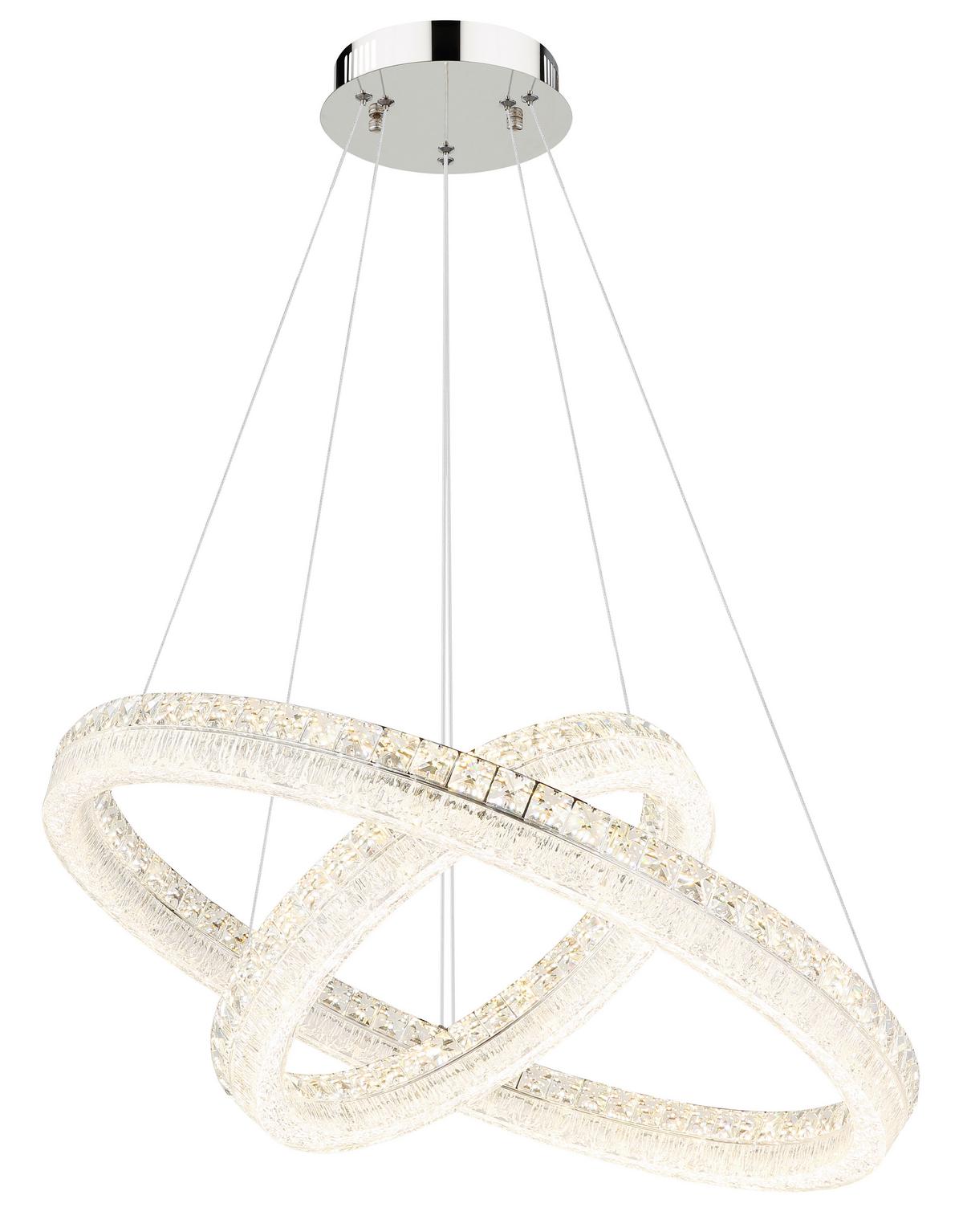 Led Viseća Svjetiljka Laurel - prozirno/boje kroma, Design, staklo/metal (80/120cm) - Globo