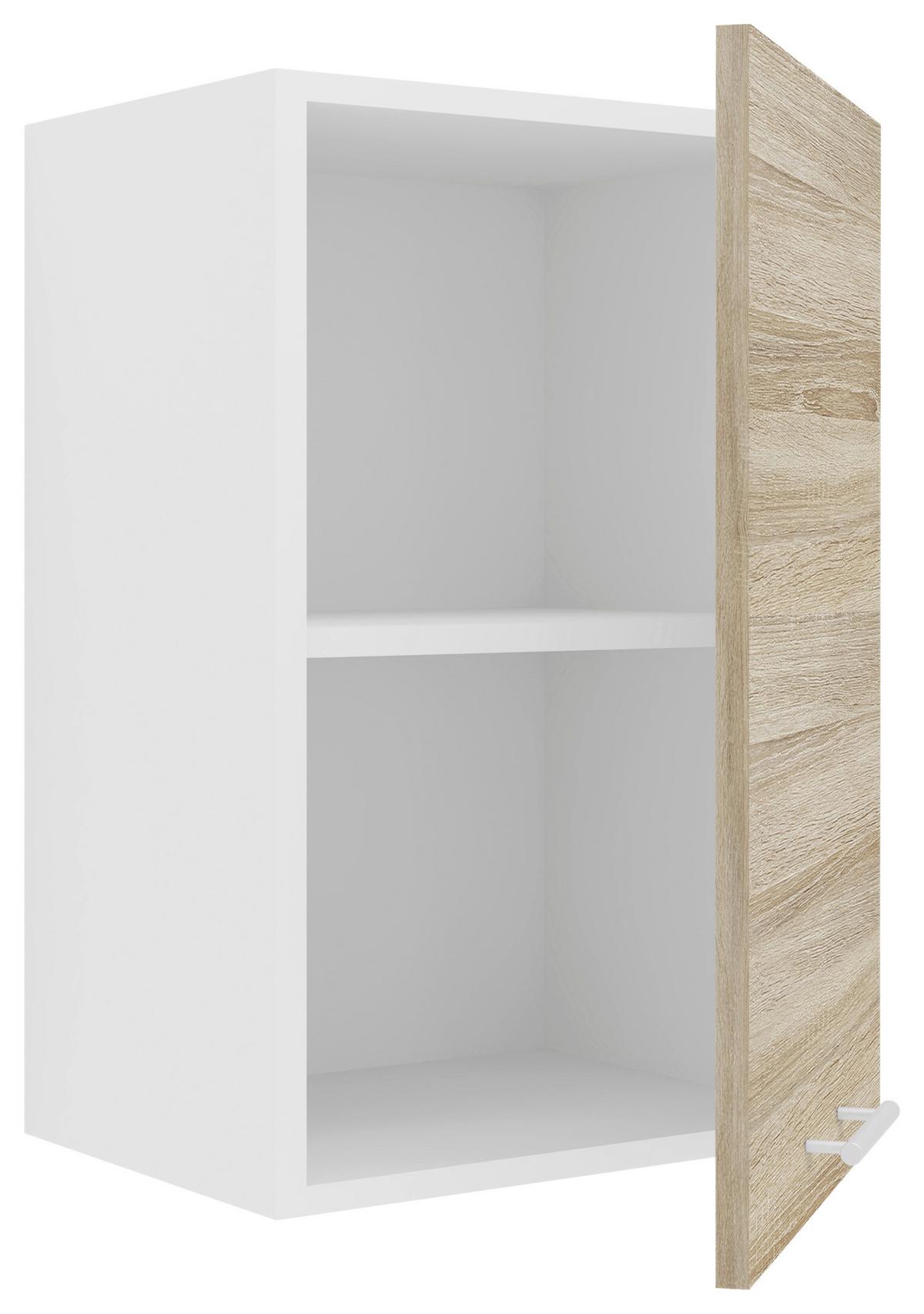 Kuhinjska Zgornja Omarica Esilo, Hrast, Bela - bela/barve aluminija, Konvencionalno, kovina/leseni material (40/60/31cm) - MID.YOU