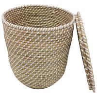 Coș de rufe tip lighean PHIL - alb/culoare natur, Konventionell, plastic/materiale naturale (40/39cm) - Mömax