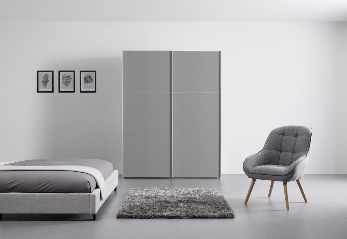 Ormar S Kliznim Vratima Includo - bijela/siva, Moderno, drvni materijal/metal (167/222/68cm) - Premium Living