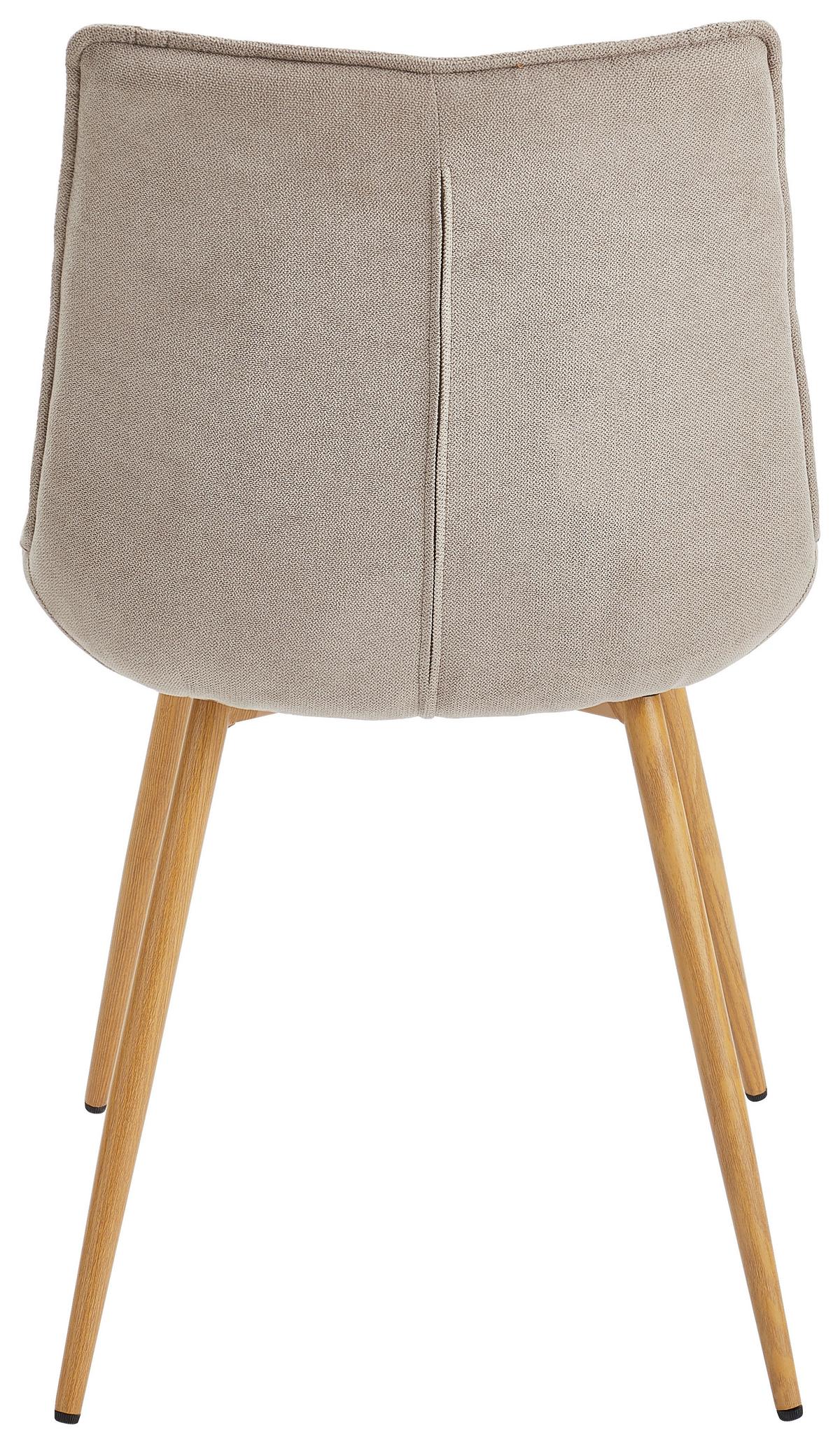 KRZESŁO LENA - kolor dębowy/taupe, Modern, metal/tkanina (51/88/62cm) - Livetastic