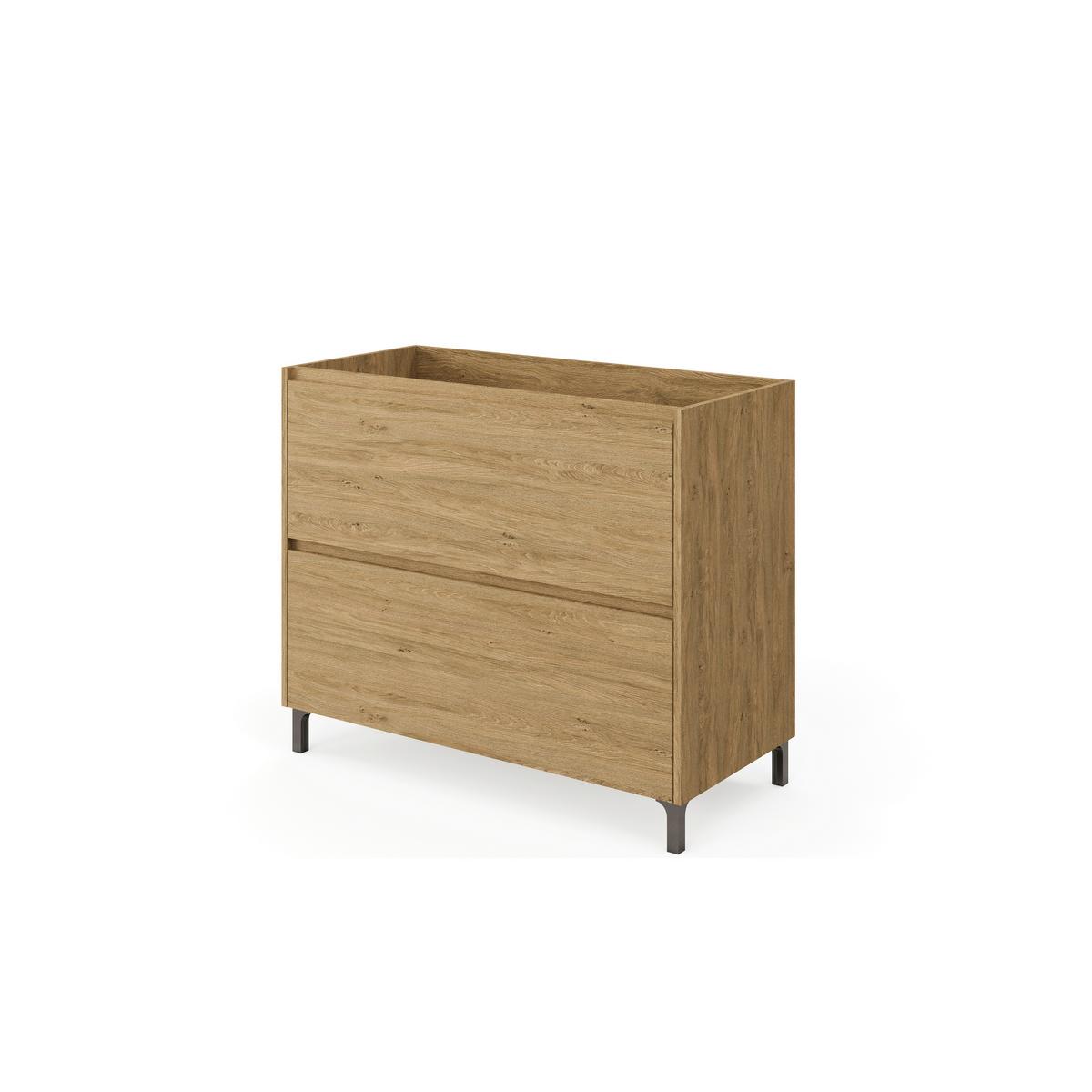 Bază pentru lavoar Lisbona - stejar sălbatic/antracit, Basics, material pe bază de lemn (100/74/46cm)