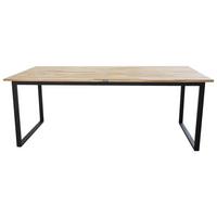 ESSTISCH CIREBON - Schwarz/Teakfarben, Design, Holz/Metall (200/90/75cm) - Livetastic