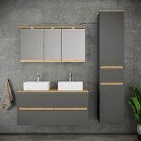 Badezimmer Cosila - Honigeiche/Weiss, Trend, Keramik/Holzwerkstoff (151cm) - MID.YOU