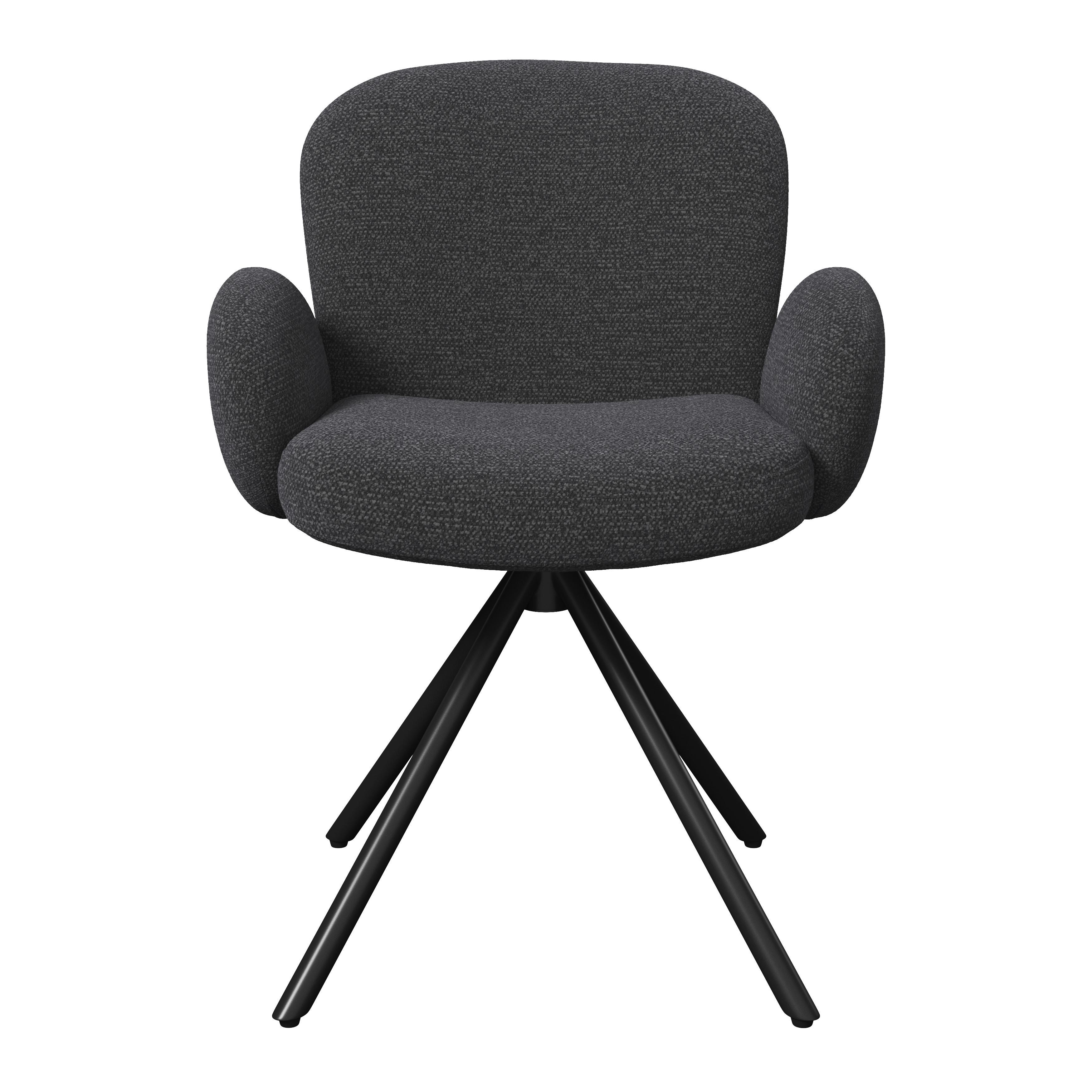 STOL MED ARMSTÖD JOSEA - mörkgrå/svart, Modern, metall/trä (64/85/63cm) - Bessagi Home