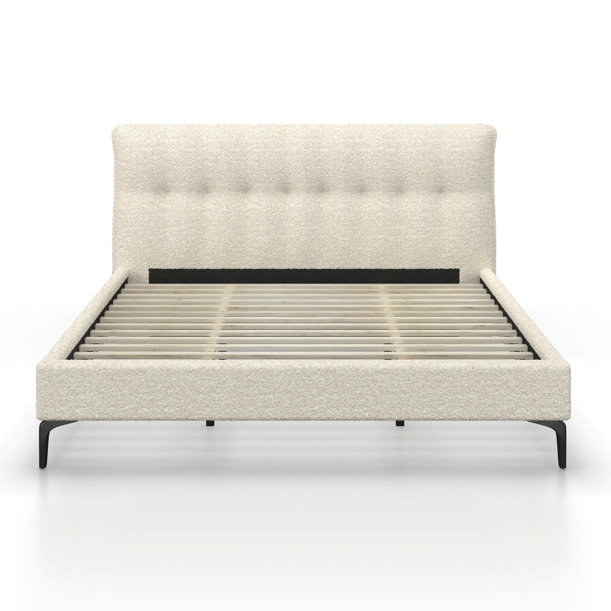Polsterbett Clea ca. 180x200 cm Creme - Hellbraun/Creme, MODERN, Holz/Holzwerkstoff (180/200cm) - Bessagi Home