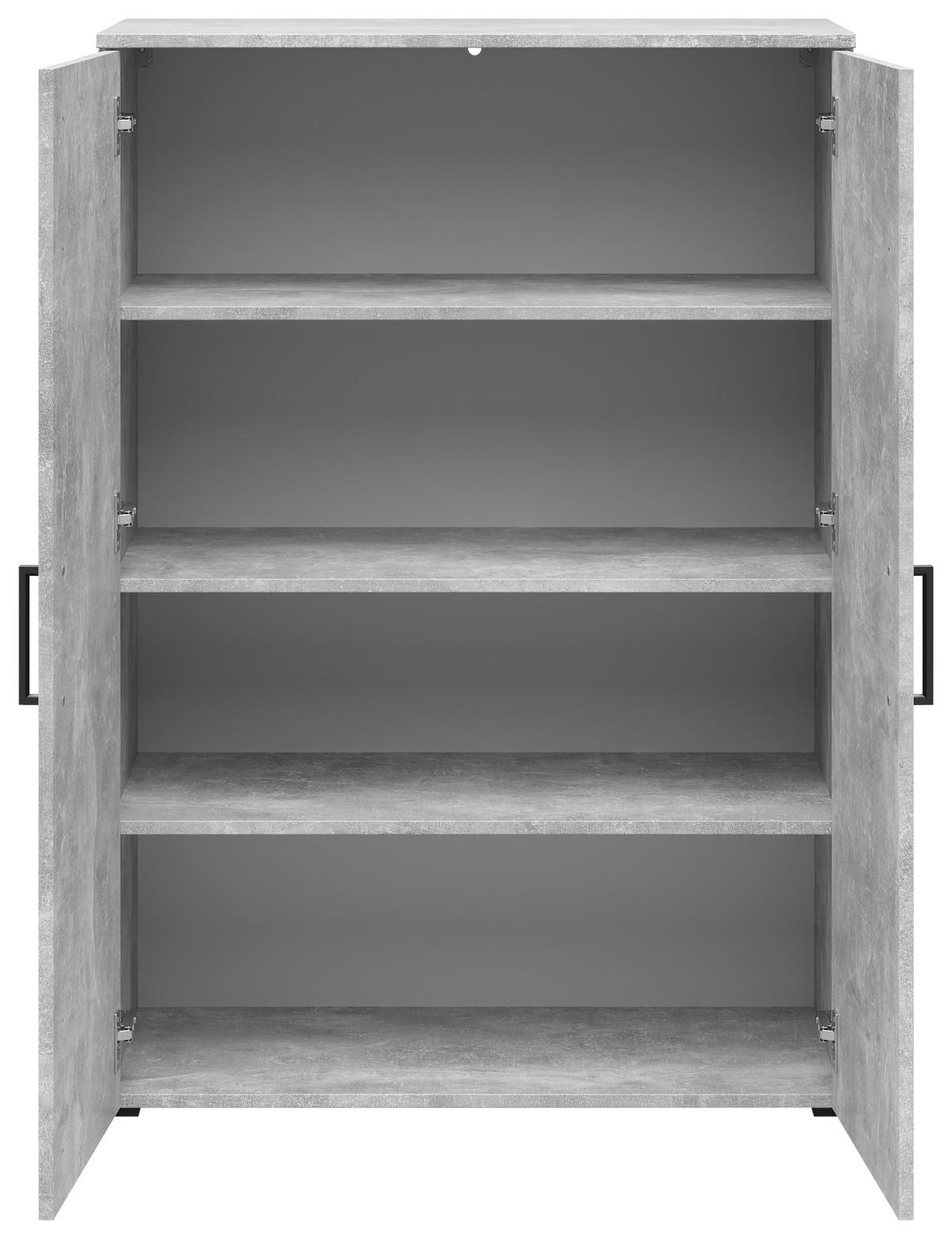 Kommode Multistauraum Betonoptik - Anthrazit/Schwarz, MODERN, Holzwerkstoff/Kunststoff (80/115/40cm) - Mömax