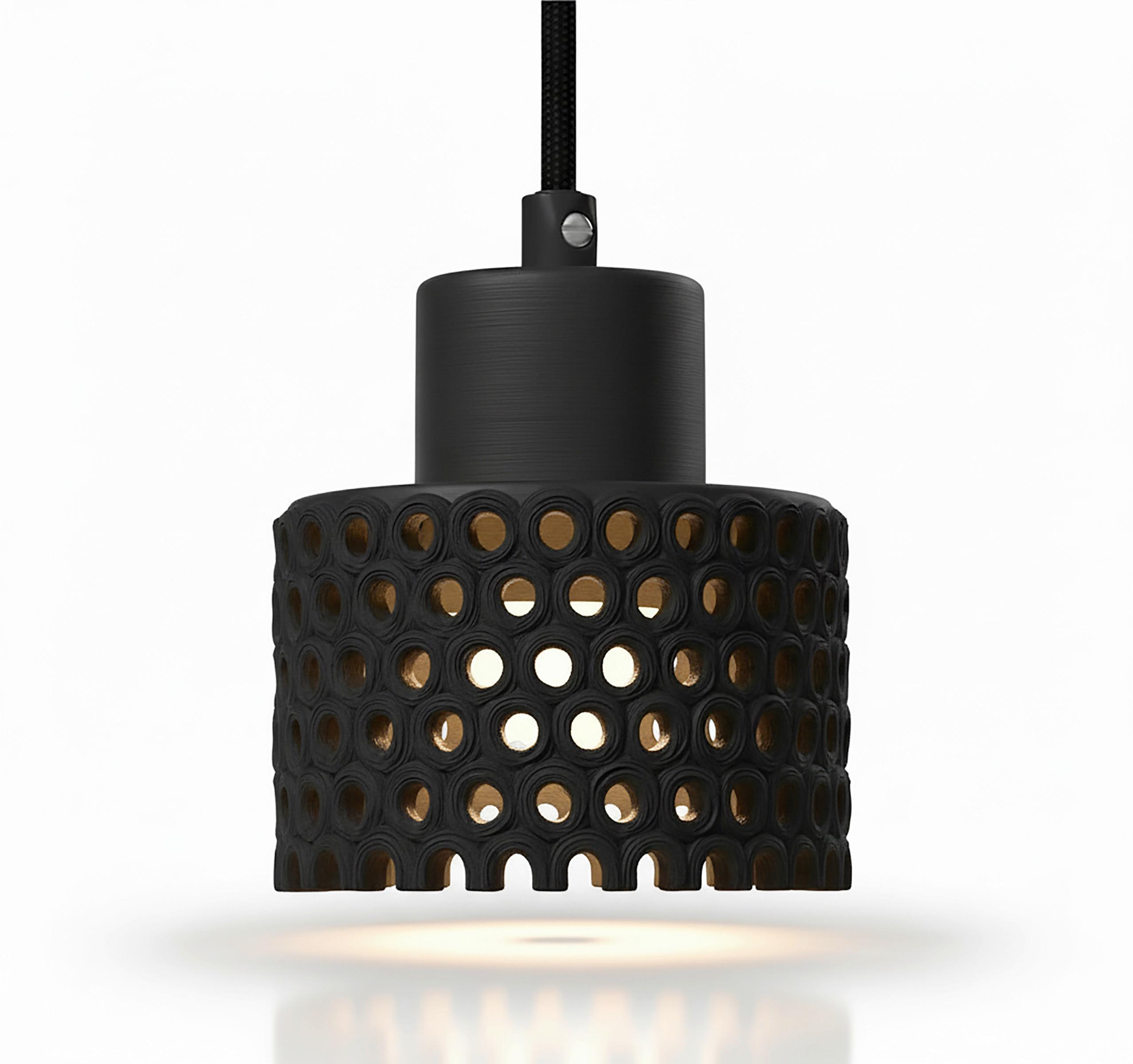 Hängeleuchte Lace Schwarz max. 40 Watt - Schwarz, MODERN, Keramik (12cm) - Bessagi Home